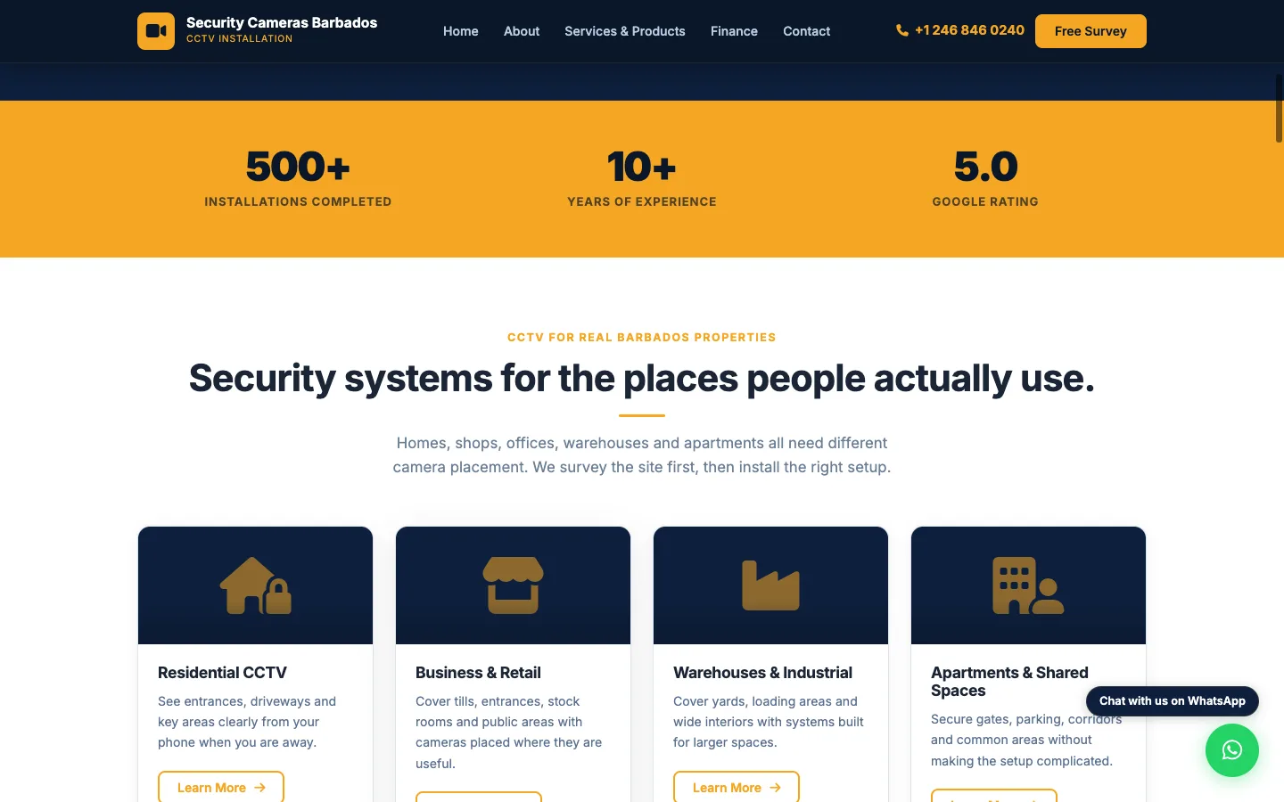 Security Cameras Barbados services section